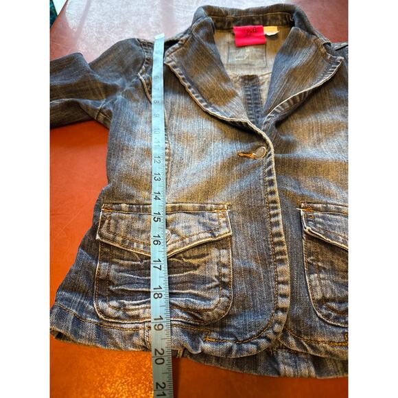 Custom App State Mountaineers Cropped Denim Jacket Vintage Style XS 🤍🖤💛 - Picture 4 of 9
